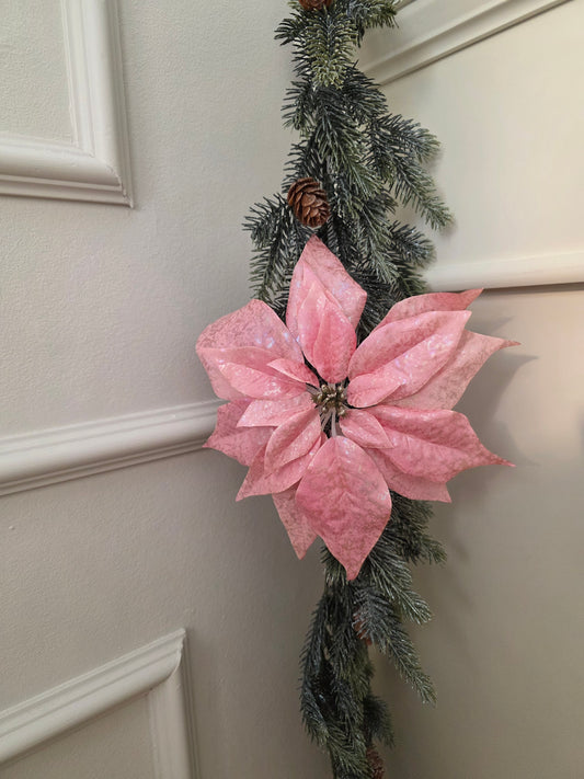 Julstjärna med clips Rosa 24 cm