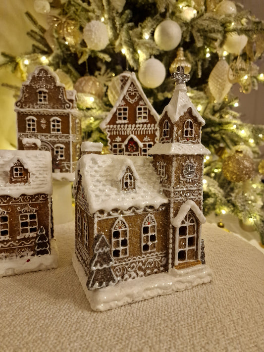Pepparkakskyrka Ledbelysning 23 cm
