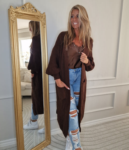 Cardigan  Lång Penny Brun