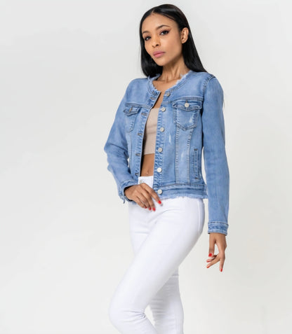 Stretchig Jeansjacka Ljus