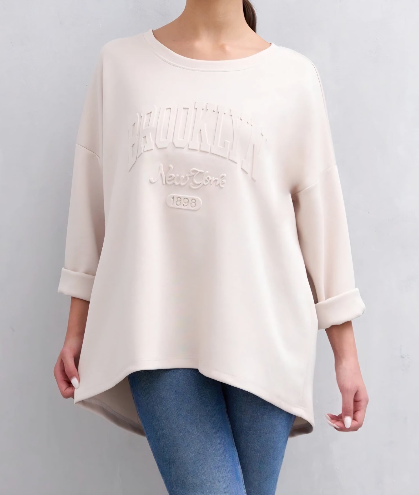 Oversize tröja Beige BROOKLYN