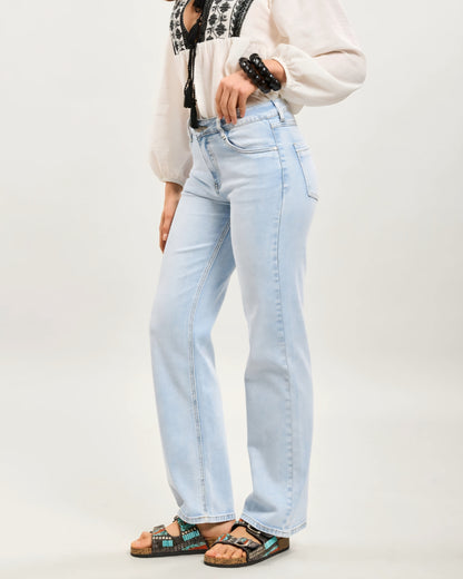 Toxik raka stretchjeans i ljus tvätt