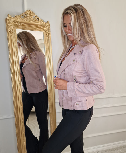 Perfecto mocka JACKET Gammelrosa