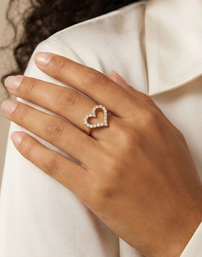 Ring heart rostfritt stål