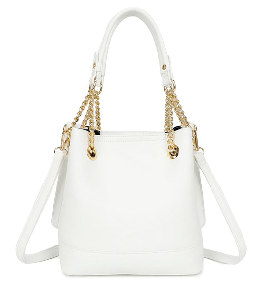 Handväska med kedja Vit