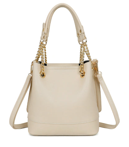 Handväska med kedja Beige