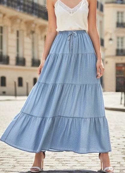 Lyocell kjol Ljusblå