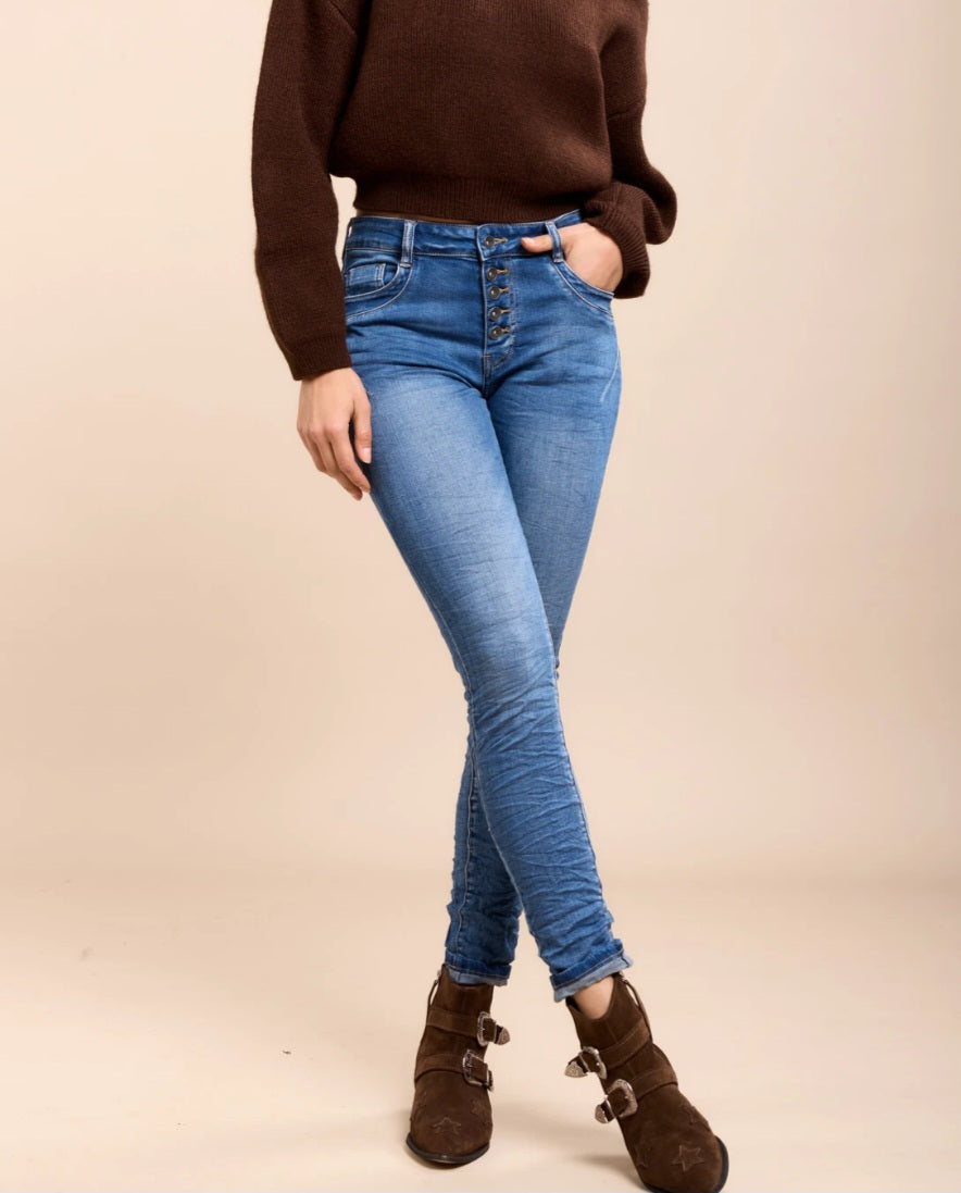 Toxik slim fit jeans med superstretch Mellanblå