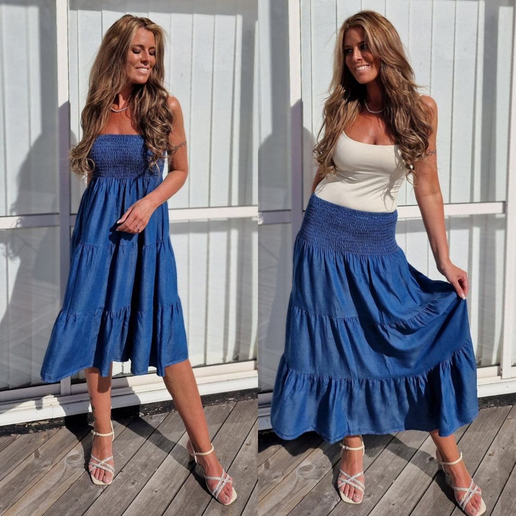 Kjol Ally Denimlook Mörk