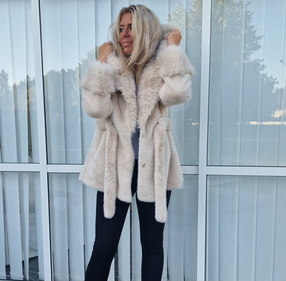 Fuskpäls jacka Zina Beige