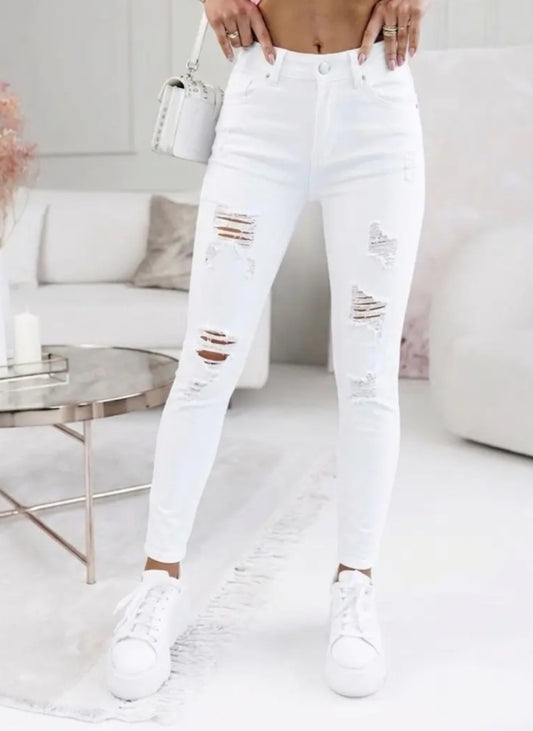 Vita stretchiga skinny byxor