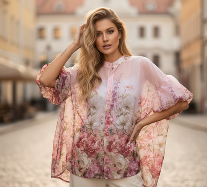 BLOMMIG CHIFFONBLUS Rosa