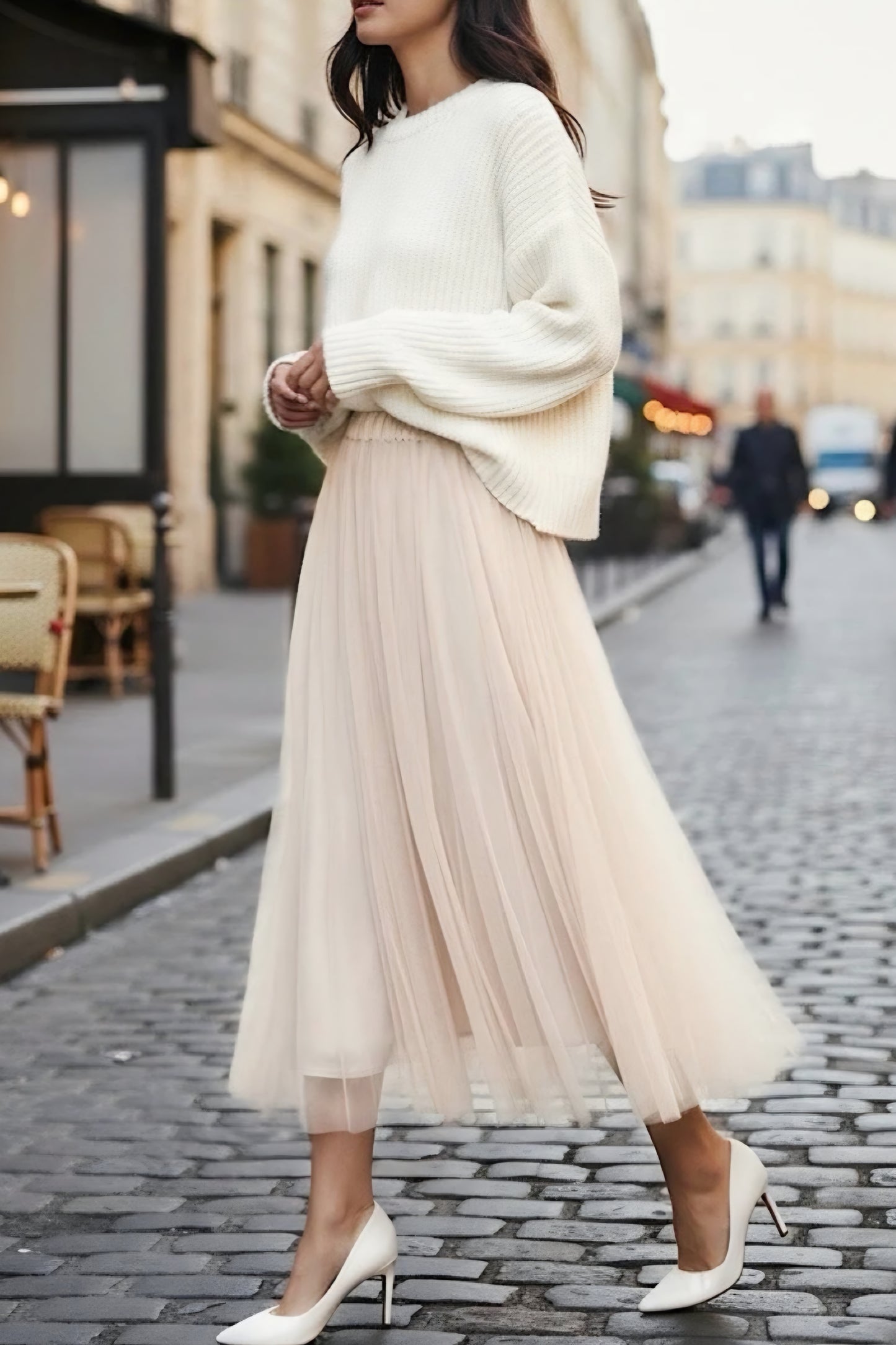 TULIPA tyllkjol med viskosfoder Beige