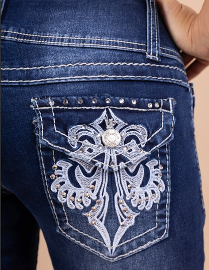 Vida jeans med stretch, Mörk