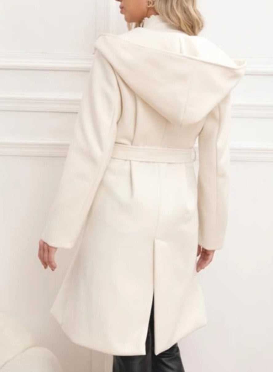 Trenchcoat med huva Offwhite