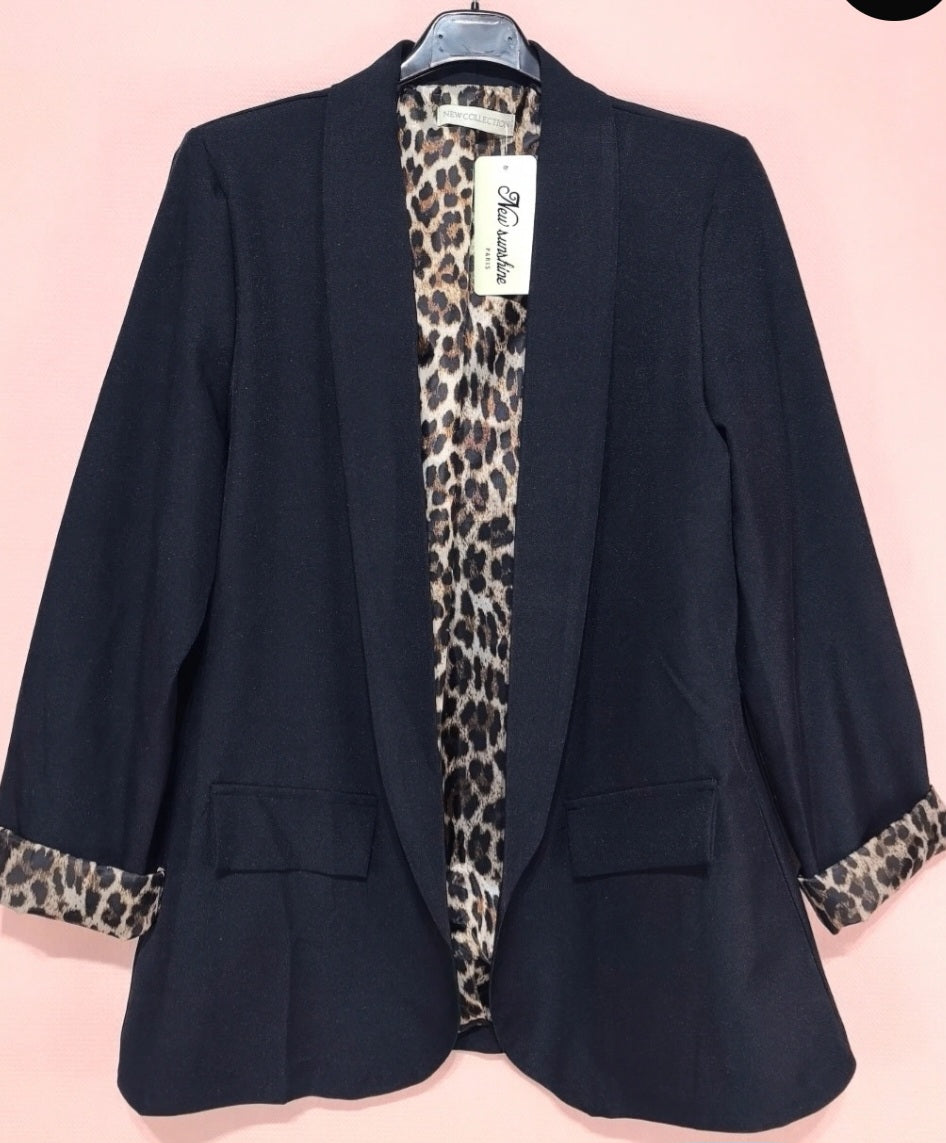 Blazer leopard Marinblå