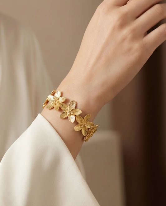 Armband i rostfritt stål Blommor