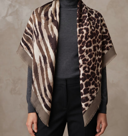 Halsduk Leopard-Zebra Brun