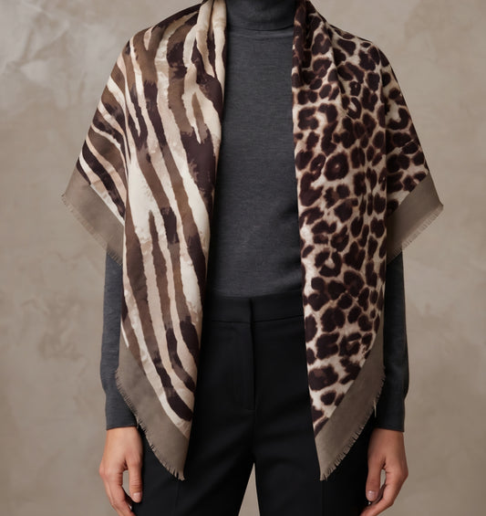 Halsduk Leopard-Zebra Brun