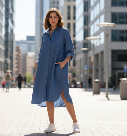 Tunika Lyocell Jeansblå