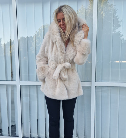 Fuskpäls jacka Zina Beige