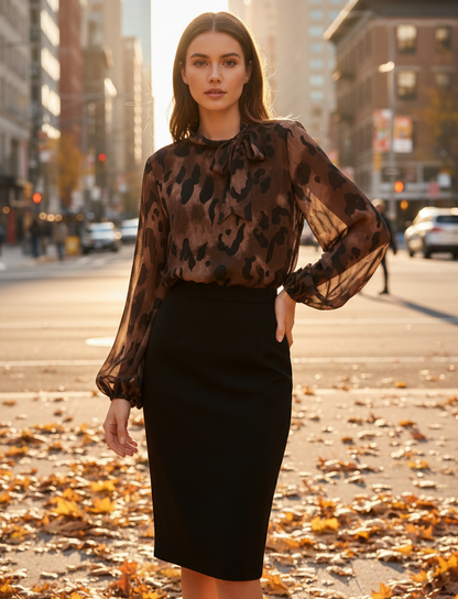 ANIELLA Blus Brun