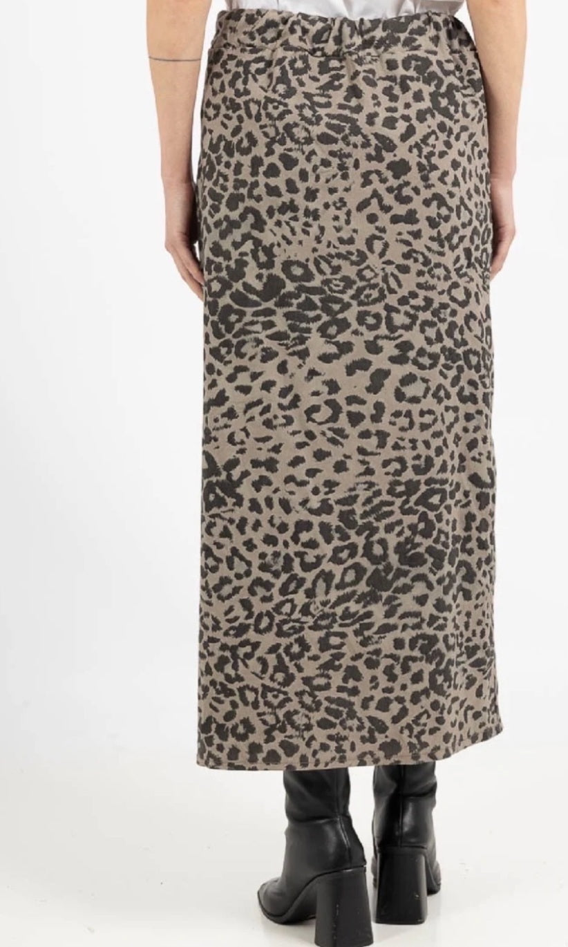 Mirakel Kjol leopard Lång Taupe