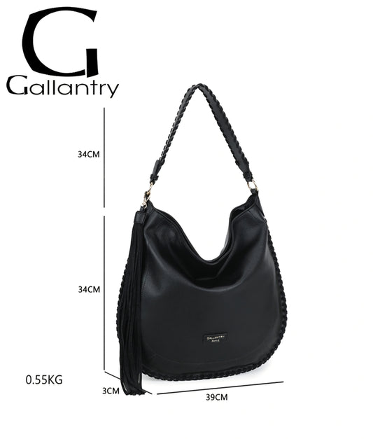 Gallantry flätad handväska Svart