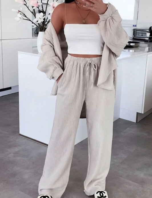 Set, Byxa+Skjorta Beige