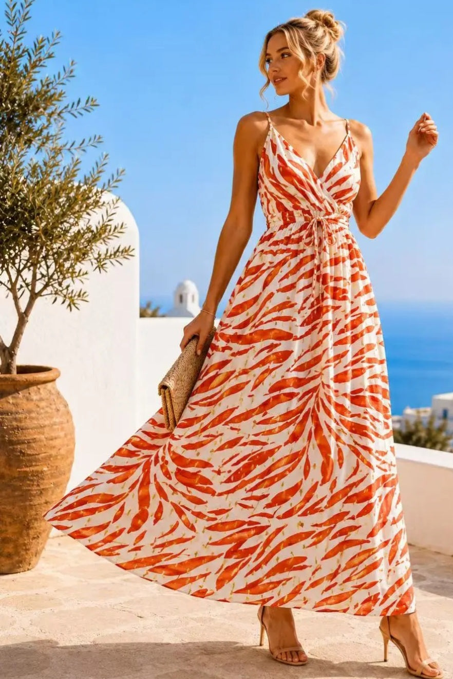 Mönstrad klänning Orange zebra