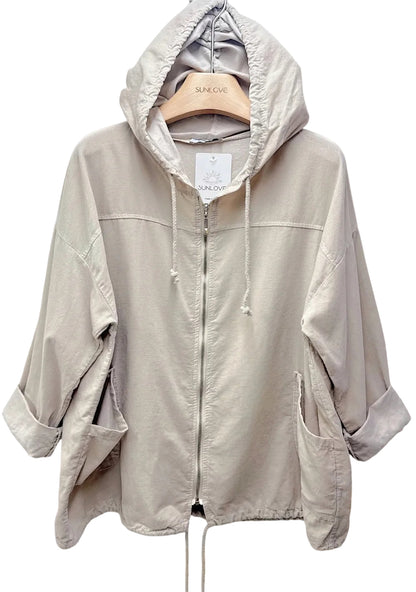 Sammetsjacka i bomull med  fickor Beige