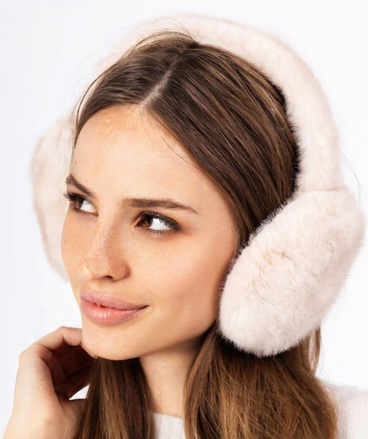 Vikbara öronmuffar Beige