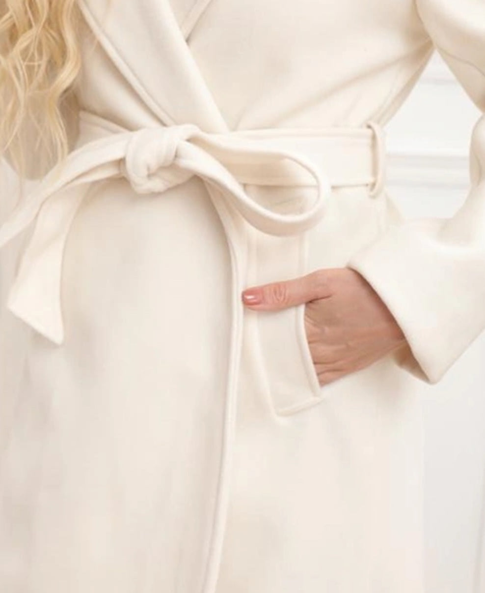 Trenchcoat med huva Offwhite