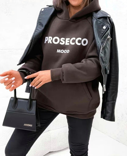 Prosecco Mood Hoodie Brun