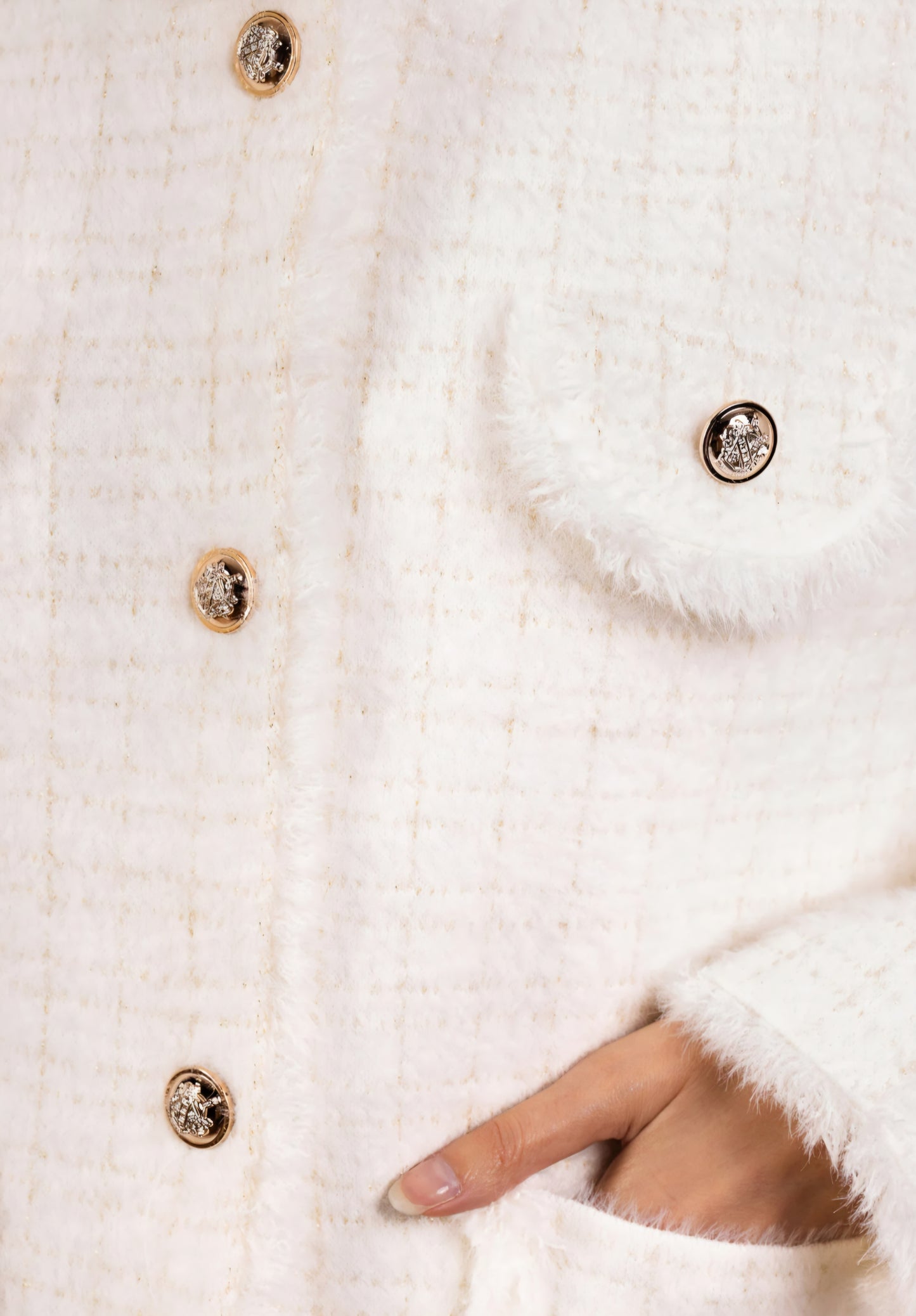 Tweed jacket/kofta Vit