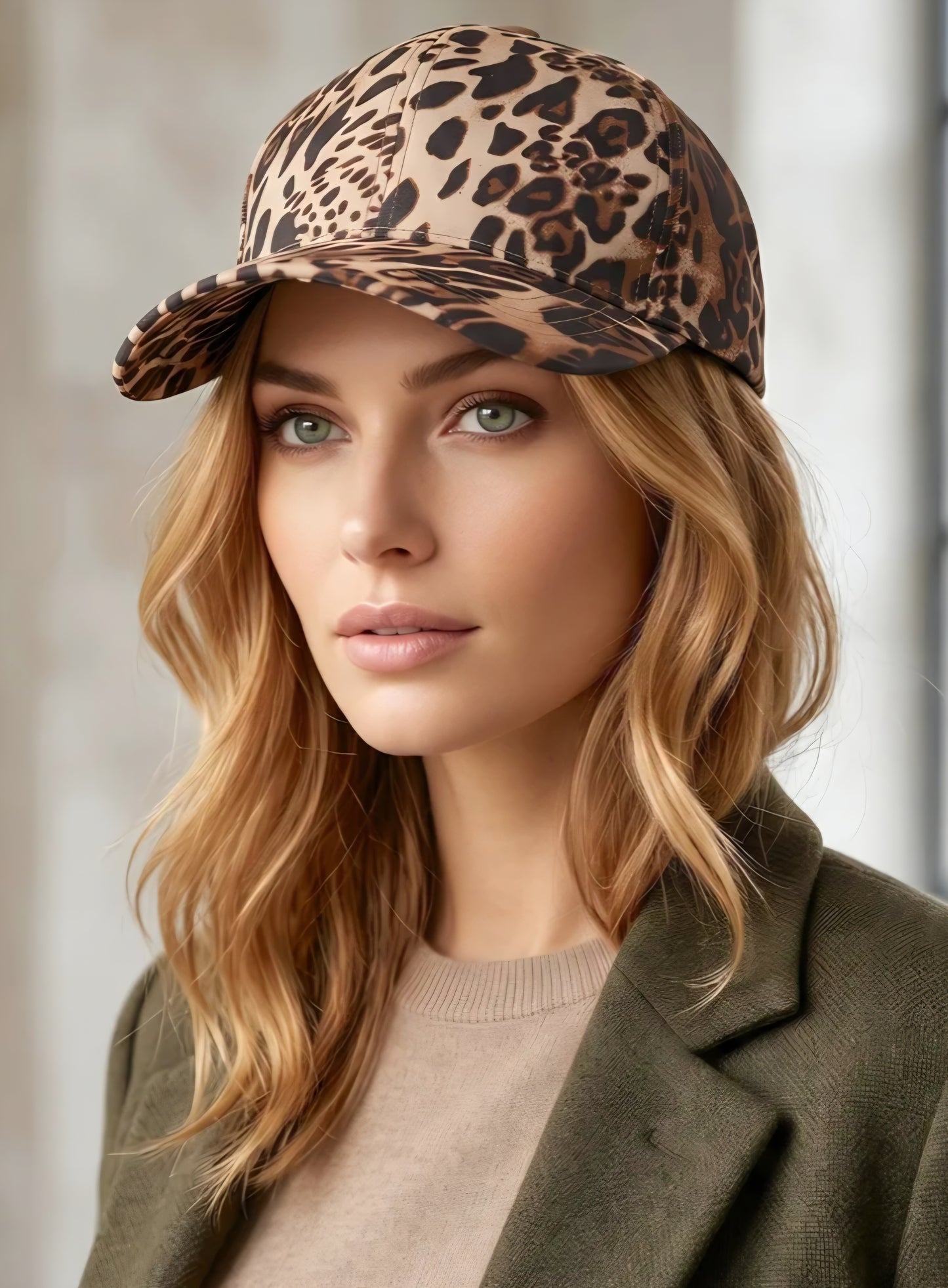 Leopardmönstrad keps