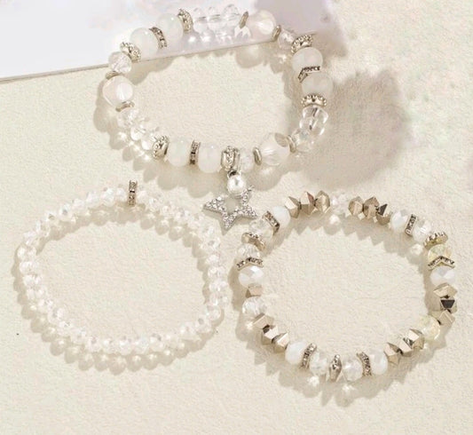 3 st Armband silver