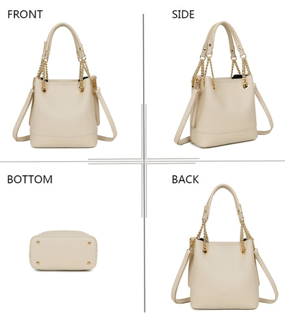 Handväska med kedja Beige