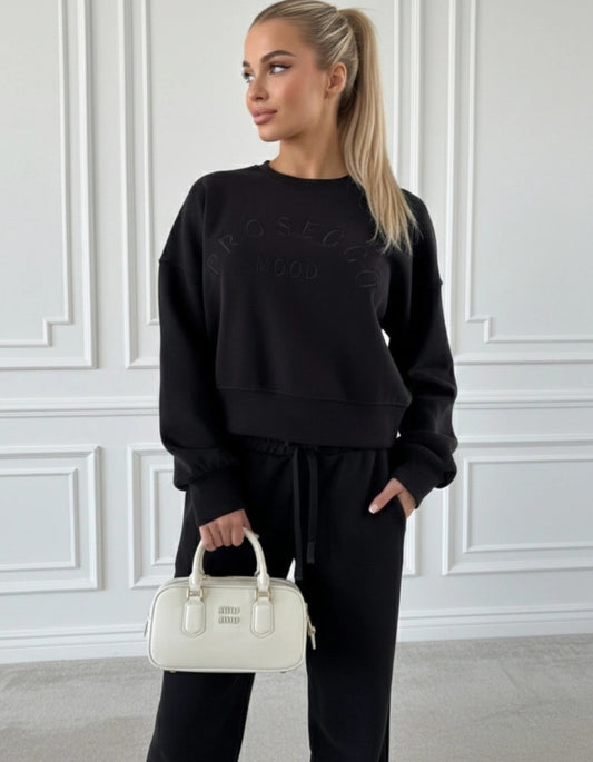 Set: tröja och byxor: Prosecco Mood Svart