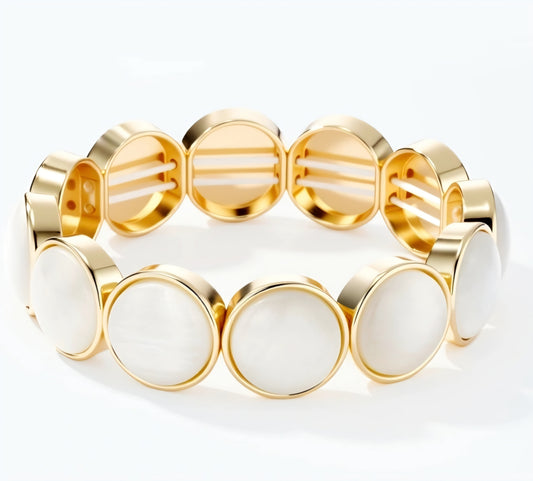Elastiskt armband offwhite Nickelfritt