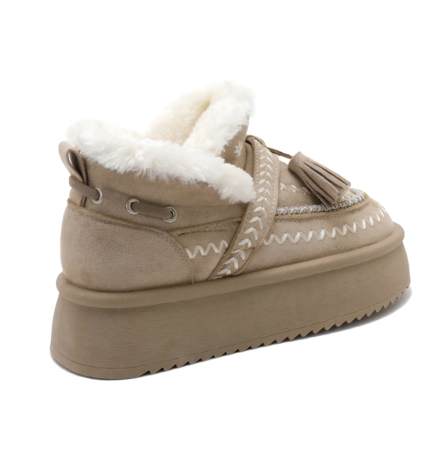 Mysiga vinterstövlar med snören Taupe