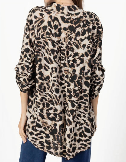 Skjort tunika leopard Taupe