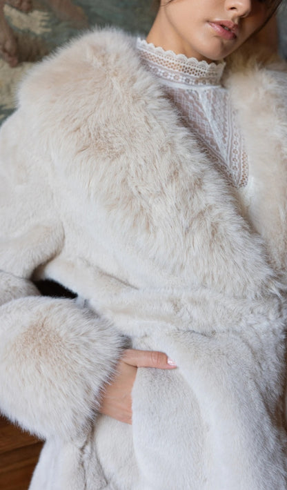 Fuskpäls jacka Stella Beige