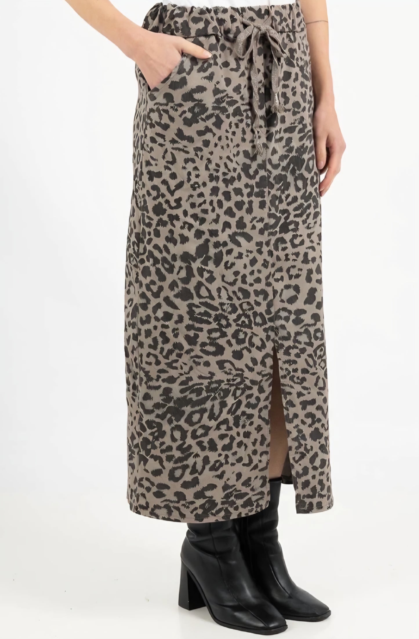 Mirakel Kjol leopard Lång Taupe
