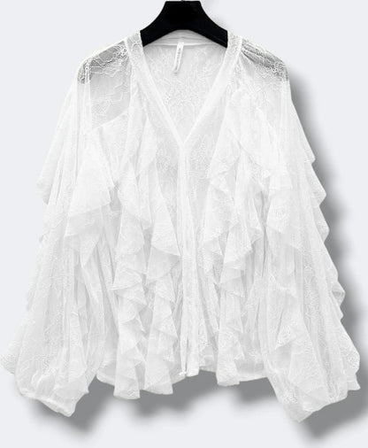 KATELINE blus helt i spets Vit