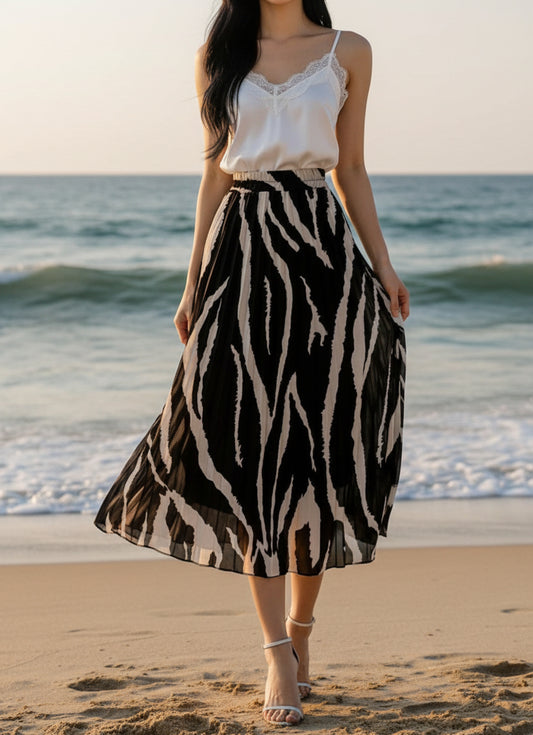 Plisserad kjol zebra