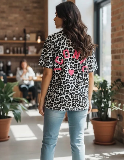 Bomulls-T-shirt med ICONIC-tryck Vit