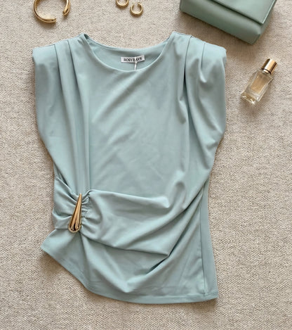 Axelvadderande topp Mint