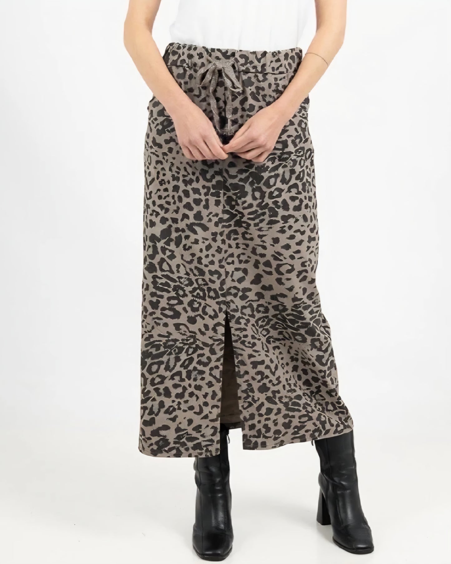 Mirakel Kjol leopard Lång Taupe