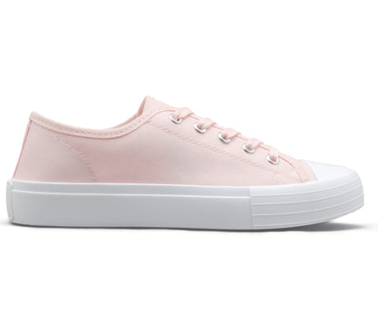 Låga sneakers i canvas med snörning Rosa